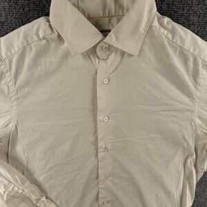 Lorenzini Long Sleeve Button Up Shirt 16.5 Stretch Cotton Blend Adult Italy Men